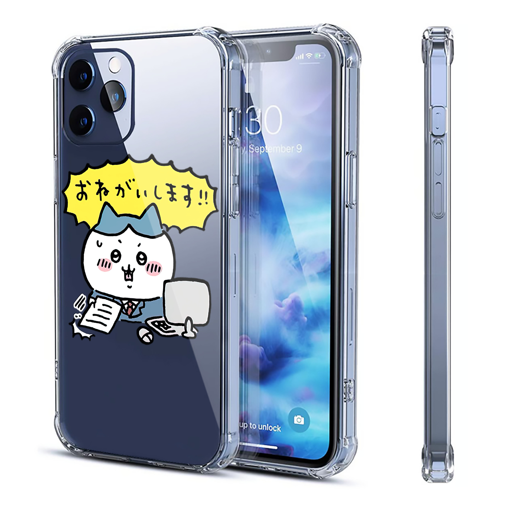 （画像用） ちいかわ ハチワレ Chii-kawa hachiware 【iPhone 12シリーズ対応】透明スマホケース（クリアソフトケース）